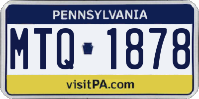 PA license plate MTQ1878