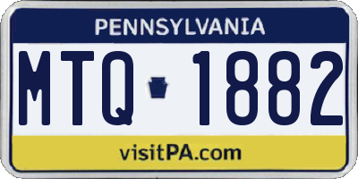 PA license plate MTQ1882