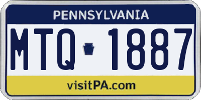 PA license plate MTQ1887