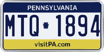 PA license plate MTQ1894