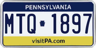 PA license plate MTQ1897