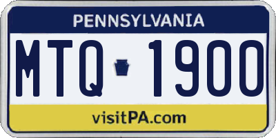 PA license plate MTQ1900