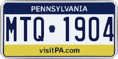 PA license plate MTQ1904