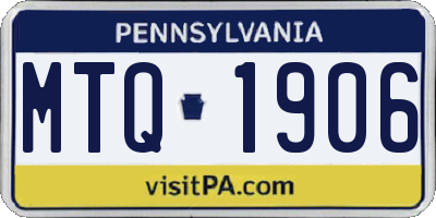 PA license plate MTQ1906