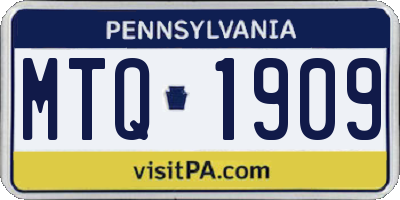 PA license plate MTQ1909