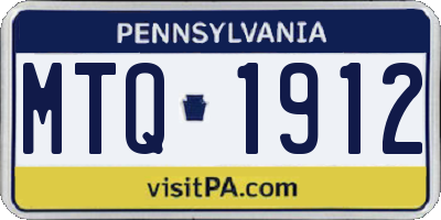 PA license plate MTQ1912