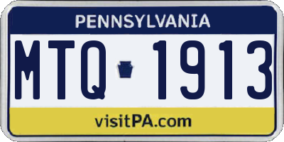 PA license plate MTQ1913
