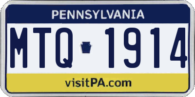 PA license plate MTQ1914