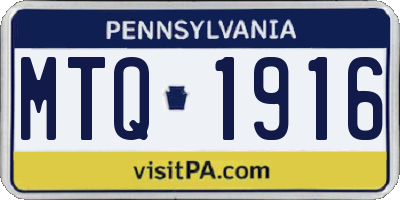 PA license plate MTQ1916