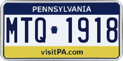 PA license plate MTQ1918
