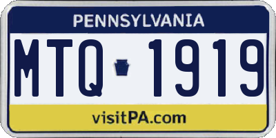 PA license plate MTQ1919