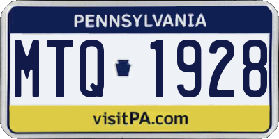 PA license plate MTQ1928