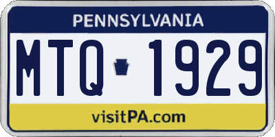 PA license plate MTQ1929