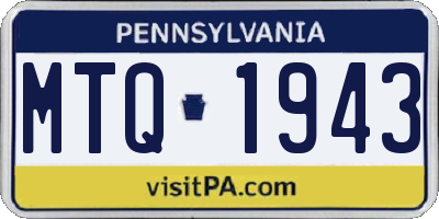 PA license plate MTQ1943
