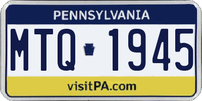 PA license plate MTQ1945