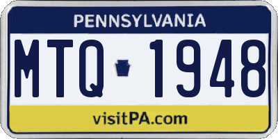 PA license plate MTQ1948