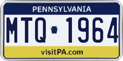 PA license plate MTQ1964
