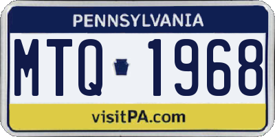 PA license plate MTQ1968