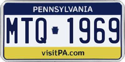 PA license plate MTQ1969