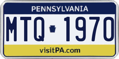 PA license plate MTQ1970