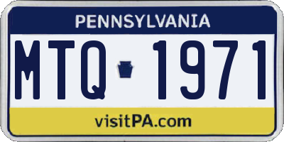 PA license plate MTQ1971