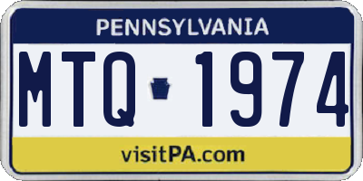 PA license plate MTQ1974