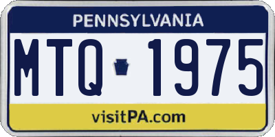 PA license plate MTQ1975