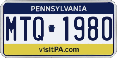 PA license plate MTQ1980