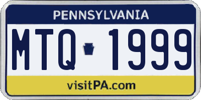 PA license plate MTQ1999