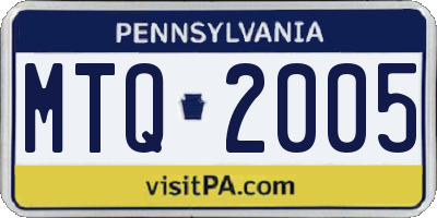 PA license plate MTQ2005