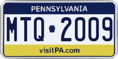 PA license plate MTQ2009
