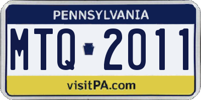 PA license plate MTQ2011