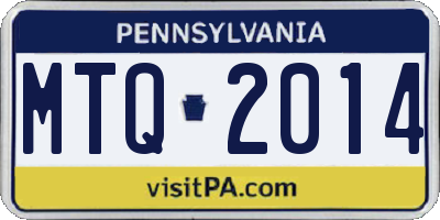 PA license plate MTQ2014