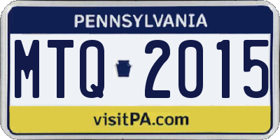 PA license plate MTQ2015