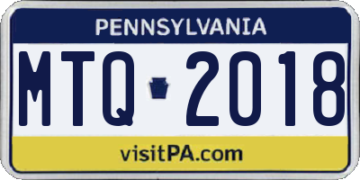 PA license plate MTQ2018