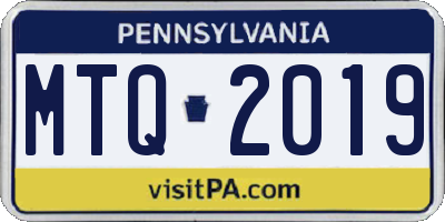 PA license plate MTQ2019