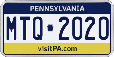 PA license plate MTQ2020