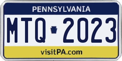 PA license plate MTQ2023