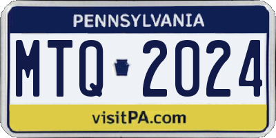 PA license plate MTQ2024