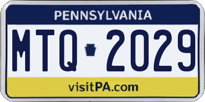 PA license plate MTQ2029