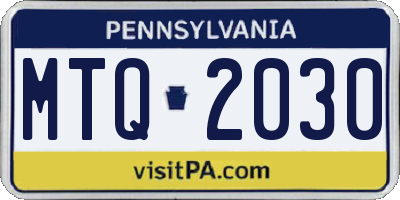 PA license plate MTQ2030
