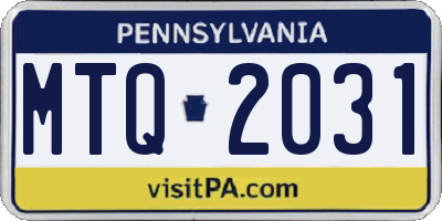 PA license plate MTQ2031