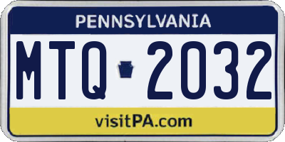 PA license plate MTQ2032