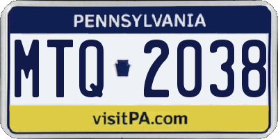 PA license plate MTQ2038