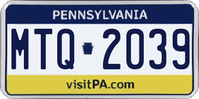 PA license plate MTQ2039