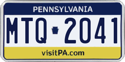 PA license plate MTQ2041