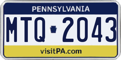 PA license plate MTQ2043