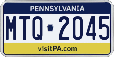 PA license plate MTQ2045