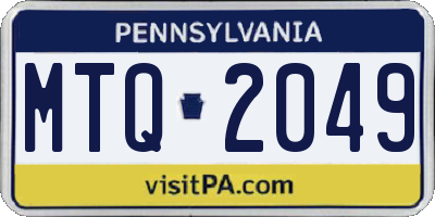 PA license plate MTQ2049