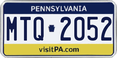 PA license plate MTQ2052